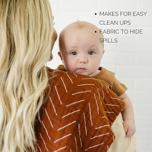 Mebie Baby Burp Cloths, Floral Print 3-Pack, Muslin Burp Cloth Set for Spit Up, Drool, and More, Boho Burp Cloths for Baby Boy and Girl, Baby Must Haves for Registry Lists and Gifts for Newborns