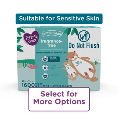 Parents Choice Fragrance-Free Baby Wipes, 1600 Count (Select for More Options)