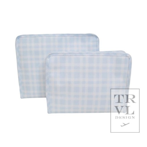 Roadie Large - Pimlico Plaid Blue Zip Pouch – The Silly Goose Children’s Shop
