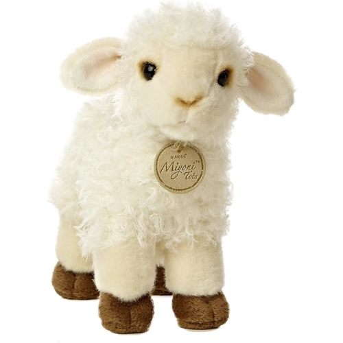 Aurora® Adorable Miyoni® Tots Baby Lamb Stuffed Animal - Lifelike Detail - Cherished Companionship - White 7 Inches