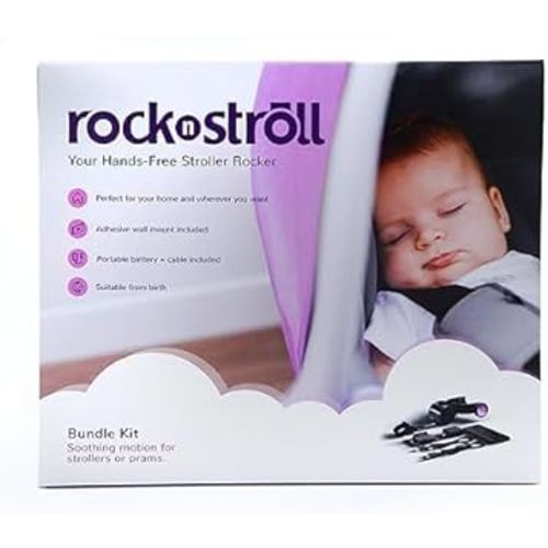 RocknStroll Bundle Kit (Stroller Rocker) - 60hrs of Battery Use - Leave on Stroller When collapsed