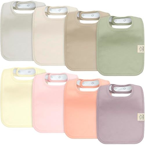KeaBabies 8-Pack Organic Baby Bibs for Boys, Girls - Super Absorbent Cotton Drool Bibs for Baby Girl & Boy, Teething Toddler, Drooling Newborn, Ultra Soft & Machine Washable (Embrace)