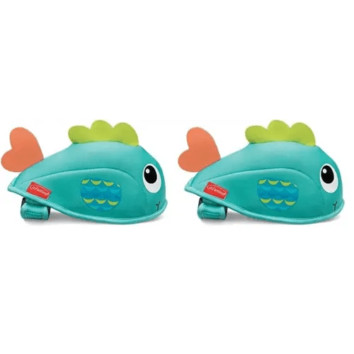 Infantino Cap The Tap Bath Spout Cover, Unisex Multicolor Bath Accessory, Whale (Pack of 2)