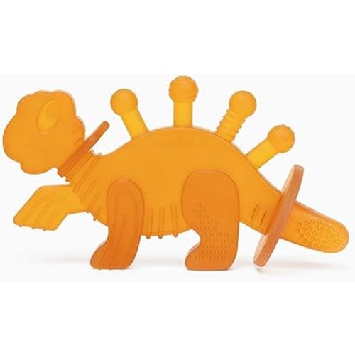 Baby Teether Toy and Training Toothbrush: Dibly - The Dino Baby Teething Toys BPA-Free Teethers Inspired by Nature with Natural Rubber Pacifier
