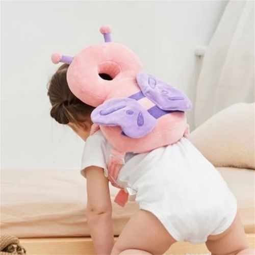 Baby Head Protection Pillow For Back Carrying, Cute Back Protection Pad For Crawling And Walking,pink Butterfly