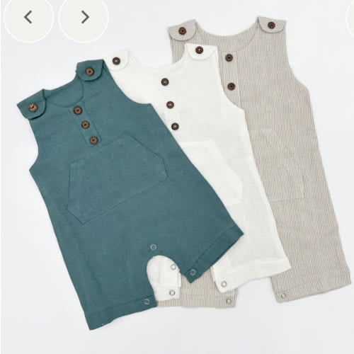 Boys Classic Summer Linen Romper | Pierre SHORTS *|* Discontinued – Olive and Cradle