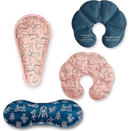 Nyssa Complete Postpartum Ice/Heat Therapy Set, All 3 Reusable Ice/Heat Packs for Breast, Between Legs & Uterus, FSA/HSA Eligible