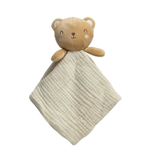Pearhead Baby Security Blanket - Soft Lovey for Infants & Toddlers, Snuggle Toy Stuffed Animal, Cotton Bear Lovie