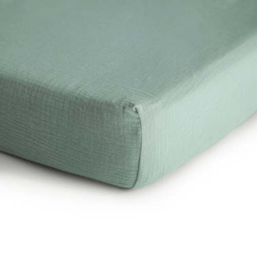 Mushie Mini Baby Muslin Crib Sheet - Roman Green