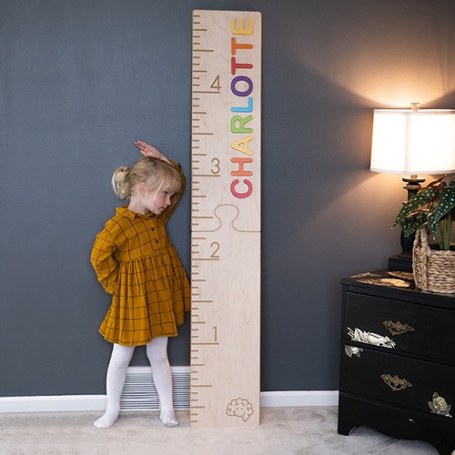 Personalized Wooden Ruler Growth Chart