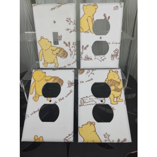 Set of Winnie the Pooh switchplate/outlet covers, Pooh Nursery Outlet Covers, Pooh woodland Outlet /switch plate covers, Nursery decor