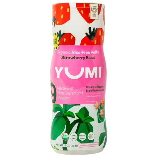 YUMI Organic Stage 3 Strawberry & Basil Puffs - 1.5oz