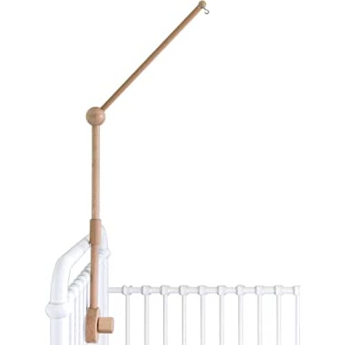 Wooden Baby Crib Mobile Arm - Baby Mobile Holder Arm (31 inch, 100% Natural Beech Wood) - Strong Anti Slip Attachment - Nursery Décor