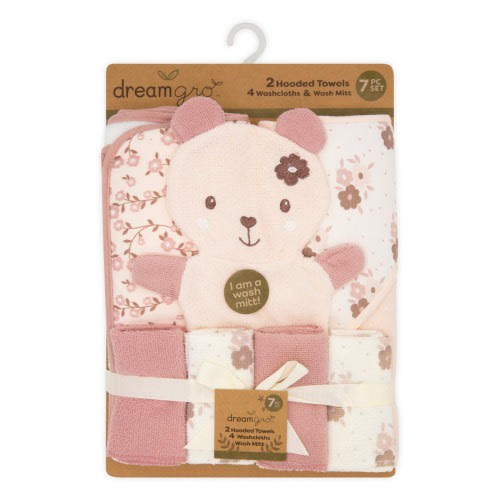 DREAMGRO 7-Piece Hooded Towels, Washcloths, & Wash Mitt Set | Nordstromrack