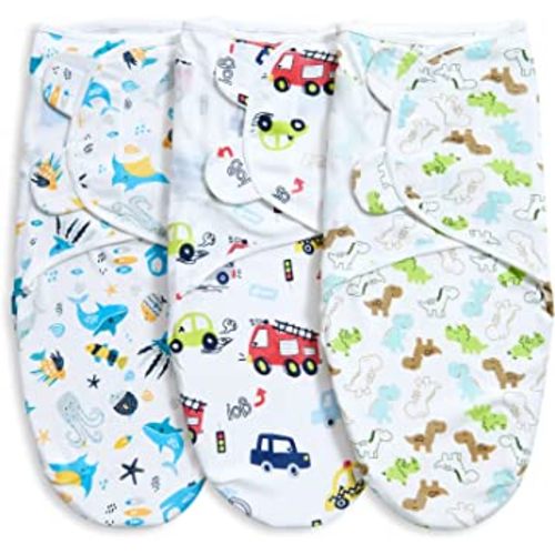 Adjustable Baby Swaddle Blanket 0-3 Months - Very Cute and Charming Pattern, Soft and Skin-Friendly, Baby Swaddles 0-3 Months, Newborn Swaddle, Swaddle Blankets for Baby Boy