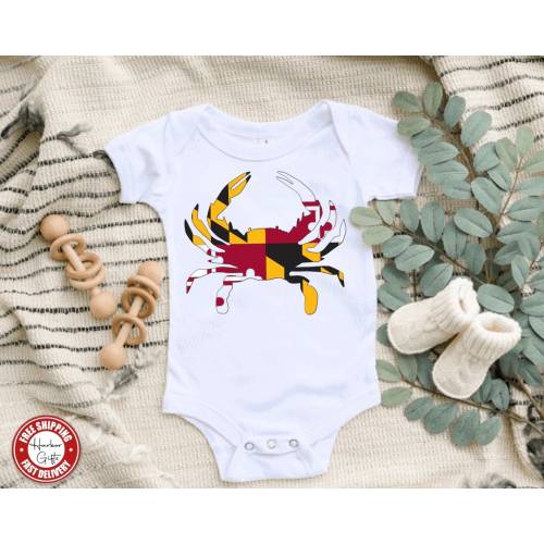 Maryland Crab and Flag Gerber® Baby Onesie