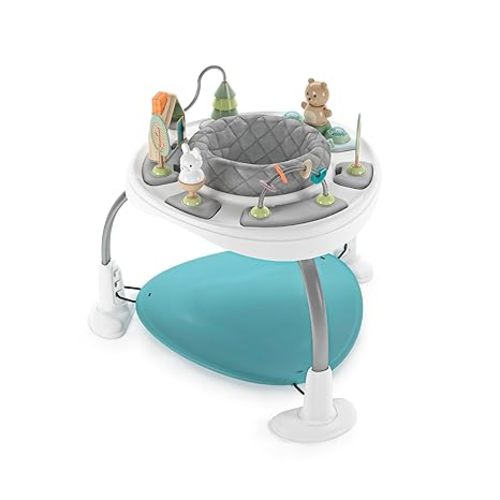 Ingenuity Spring & Sprout 2-in-1 Baby Activity Center Jumper and Table with Infant Toys - Ages 6 Months +, First Forest