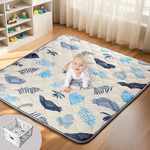 Baby Play Mats for Floor, 71x59 Playpen Mat, Thicken Cushioning Padding Foam Playmate for Baby and Toddlers Infants, Non-Slip & Machine Washable Tummy Time Mat