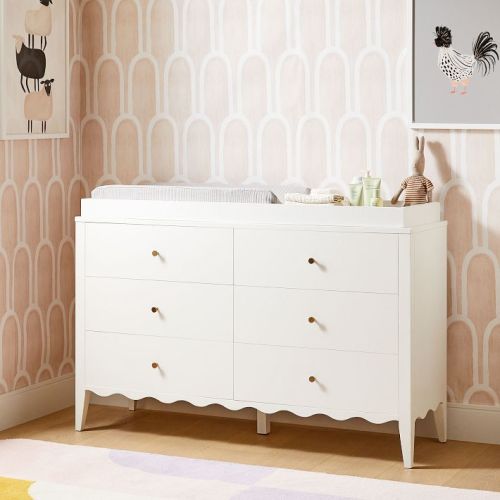 Daisy 6-Drawer Wide Dresser with Removable Topper (55")