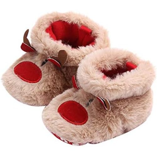 Newborn Infant Baby Christmas Shoes Santa Claus Anti-Slip Shoes Boys Girls Winter Slippers Booties