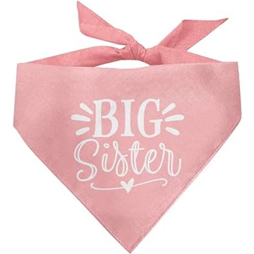 Big Sister Dog Bandana, Dog Bandana, Pink Pet Dog Scarf Accessories, Pet Dog Triangle Scarf, Dog Bandana for Small Medium Large Dogs, Baby Announcement Dog Bandana, Dog Bandana Pet Scarf (B20)