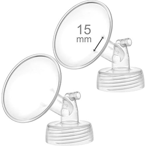 Maymom 15mm Wide Neck Pump Part for Spectra S1/S2 Pumps; Compatible with Syngergy Gold, Motif Luna Pumps; Incl Wide Mouth Flange; Not Original Spectra Flange; Replaces Spectra Shield