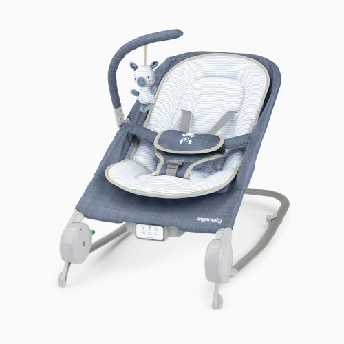 Ingenuity Happy Belly Baby Bouncer Seat and Rocker - Chambray