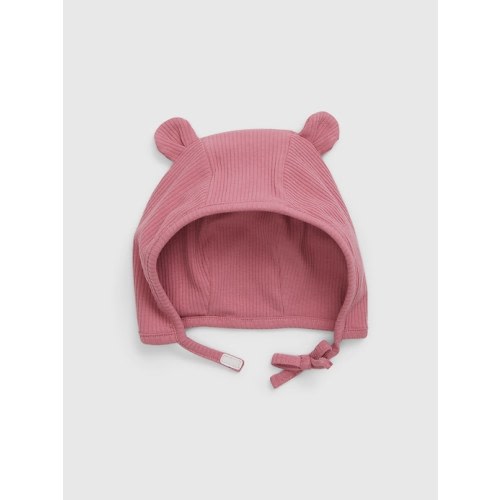 Baby First Favorites TinyRib Bear Hat in rosetta pink, size: 0-3 M