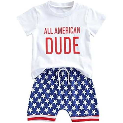 FYBITBO Baby Boy 4th of July Outfits Short Sleeve Tee Shirt and Casual Shorts 2Pcs Fourth of July Summer Outfit