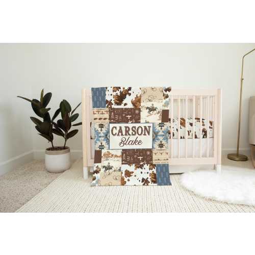 Personalized Cowboy Baby Blanket, Baby Boy Blanket With Name, Baby Shower Gift, Western Baby Boy Bedding, Cowboy Nursery, Western Blanket