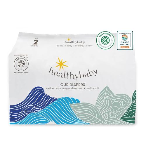 Our Diapers | EWG Verified Safe & Plant-Based Diapers | Leak Protection | Soft Organic Cotton Shell | Chlorine-Free Diaper for Sensitive Skin | Size 2 (12-18 lbs) 42 Count
