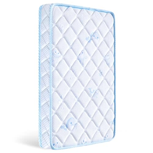 Letmxiu Premium Crib & Toddler Mattress, 100% Knitted Fabric, Premium Fleece Surface-Hypoallergenic, Soft Breathable, 5" Thick-Firm and Optimal Support, Non-Toxic Crib Mattress for Toddler Bed