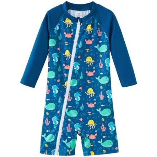 UMELOK Baby Boys' Swimsuit Full Zip UPF 50+ Sun Protection Swimwear