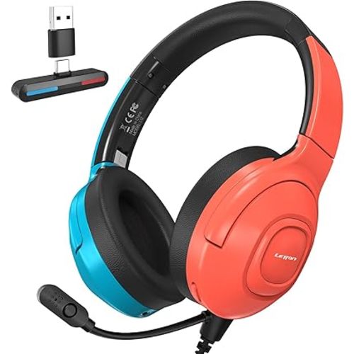 Wireless Gaming Headset with Mic for Nintendo Switch丨OLED丨Lite丨Xbox - 7.1 Surround Sound Bluetooth Headphones with AI Noise Cancellation Microphone - 2.4GHz Headphones for PC Computer Laptop PS4 PS5