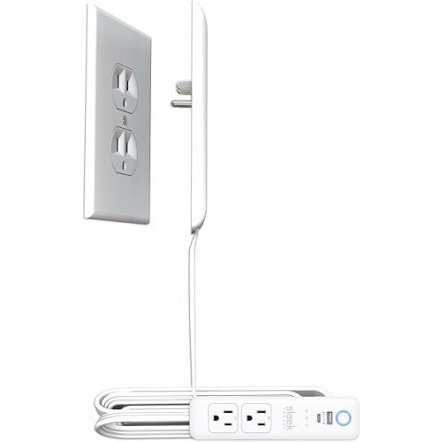Smart Sleek Socket: Universal Outlet Concealer with Wi-Fi Smart Power Strip
