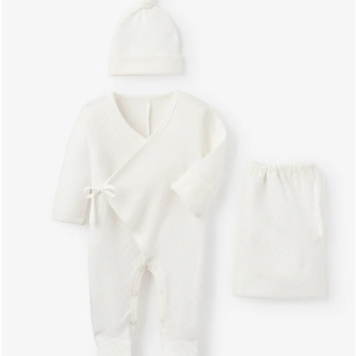 Organic Cotton Pointelle Layette 2 Pc Gift Set