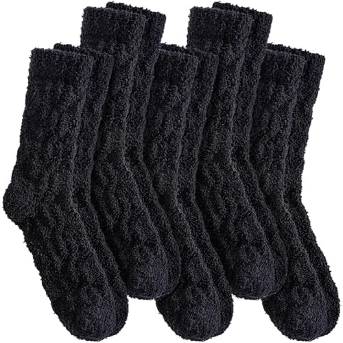 Fuzzy Socks for Women Fluffy Slipper Socks Cozy Winter Warm Soft Microfiber Plush Home Sleeping Gift Socks