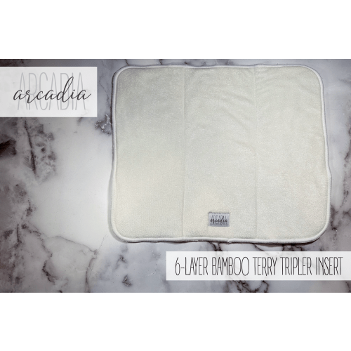 6-Layer Bamboo Terry Tripler Insert (18 Layers When Folded)