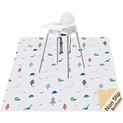 WOMUMON 51” Baby Splat Mat for Under High Chair/Arts/Crafts, Washable Waterproof Anti-Slip Floor Splash Mat, Portable Wipeable Spill Mat and Table Cloth