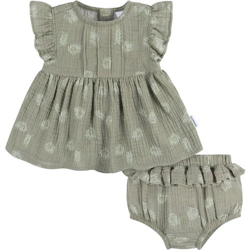 Gerber Baby Girls' 2 Piece Dress and Diaper Cover Set