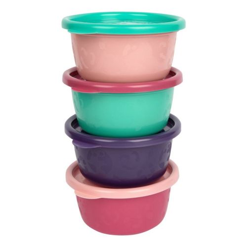 The First Years Greengrown Reusable Toddler Snack Bowls With Lids - Pink - 4pk/8oz