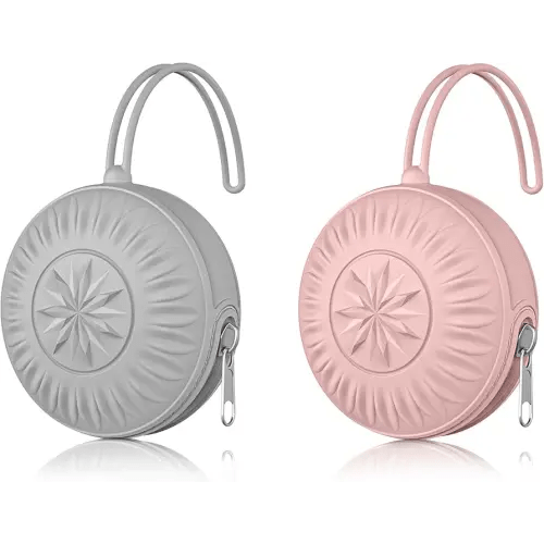 senbowe 2 Pack Silicone Pacifier Holder Case, Newborn Baby Portable Silicone Pacifier Case Cover Pouch for Diaper Bag