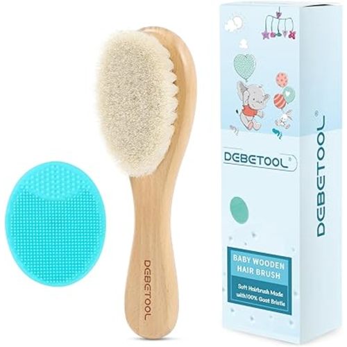 Baby Hair Brush & Cradle Cap Brush Set for Newborns - Gentle Infant Baby brush with Soft Bristles, Newborn Gift Essential