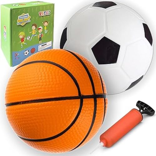 Toddler & Little Kids Small Basketball, 5" Mini Basketball w/Pump, Small Inflatable Balls for Boys and Toddler, Indoor Outdoor Basketball Set, Safe PVC Basketball for Kids Age 3-8