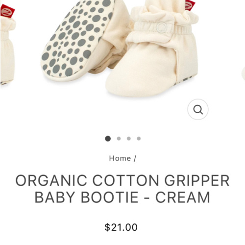 Organic Cotton Gripper Baby Bootie - Cream – Zutano