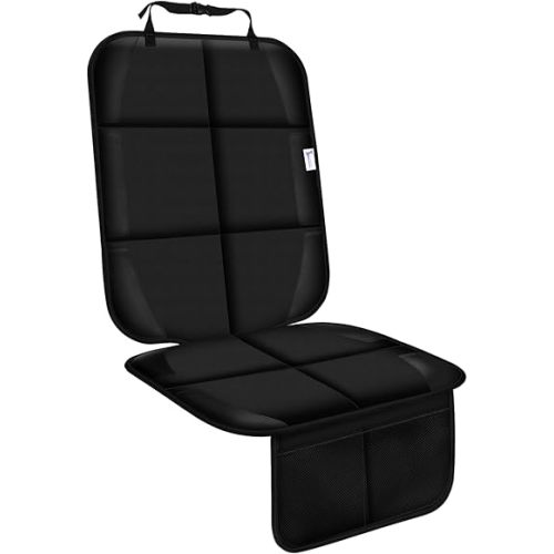 Car Seat Protector, Non-Slip Rubber Padded Backing Seat Protector for Child Seats, Waterproof Thickest Padding Car Seat Protector Under Baby Seat - No Imprint (Black-Ⅰ-1pcs)
