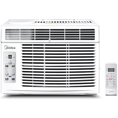 Midea 6,000 BTU Window Air Conditioner, 3-in-1 Cool/Fan/Dehumidifier Window AC Unit, Easycool Air Conditioner with Remote Control, Cools up to 250 Sq. Ft., Fits bedroom, study, office (2024 Upgrade)