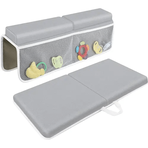 Bath Kneeler with Elbow Rest Pad Set, 1.5 inch Kneeling Pad Mat for Bathtub - Gray
