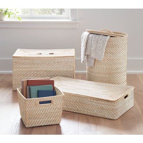 Quinn White Washed Hamper