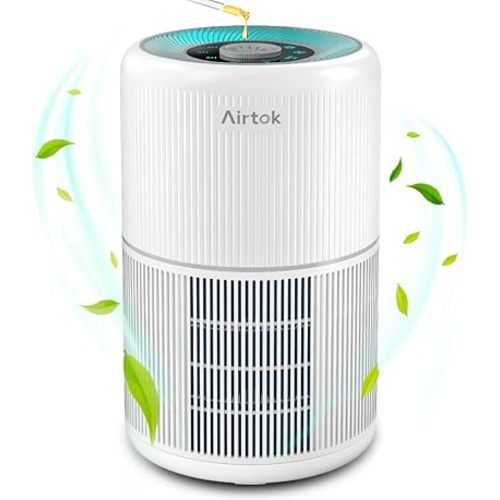 AIRTOK Air Purifiers for Bedroom Home, H13 True HEPA Air Filter for Smoke, Dust, Odors, Pollen, Pet Dander 99.97% Removal, Air Purifiers Large Room with Fragrance Sponge, White?
